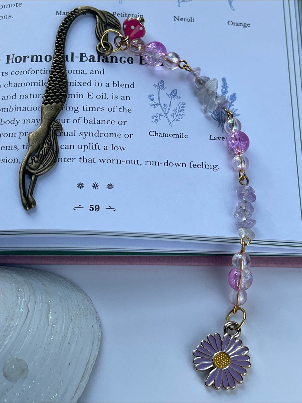 Handmade Pink and Purple Daisy Bookmark